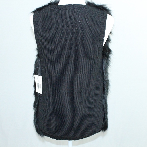 NWT | Shelly Collection | Black Faux Fur Vest | Sz S - Picture 8 of 16